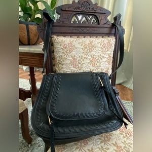 Black Leather Shoulder Bag Purse NWOT